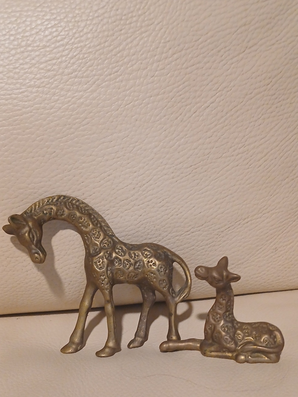 Vintage Brass Giraffe Figurine Pair - Gold Tone